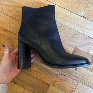 Diba True Black Leather Ankle Boots